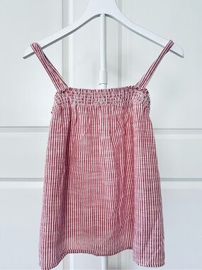 Women’s Old Navy Sleeveless Red & White Striped Top Size L